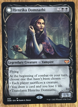 MTG Innistrad Crimson Vow, Henrika Domnathi / Henrika, Infernal Seer - Showcase - Image 1