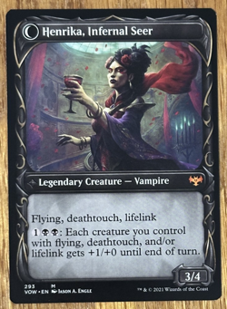 MTG Innistrad Crimson Vow, Henrika Domnathi / Henrika, Infernal Seer - Showcase - Image 2