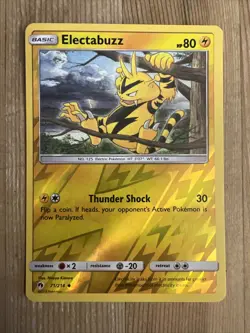 Pokemon TCG Electabuzz Sun & Moon - Lost Thunder 71/214 Reverse Holo Uncommon NM - Image 1