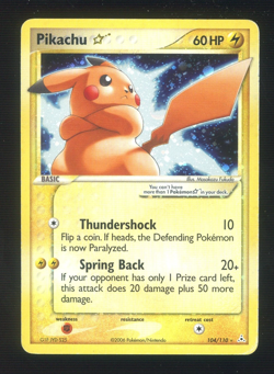 2006 Pokemon TCG EX Holon Phantoms #104 Pikachu Goldstar Holo - Image 1