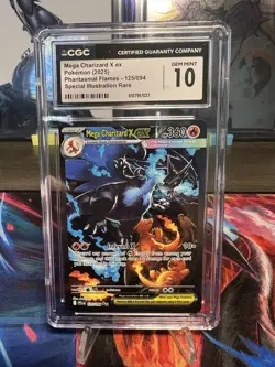 Mega Charizard X ex SIR 125 - 2025 Pokemon Phantasmal Flames - CGC 10 Gem MINT - Image 1