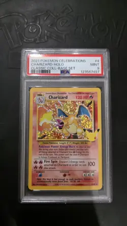 Pokemon Charizard Base Set Holo Celebrations Classic Collection PSA 9 - Image 1