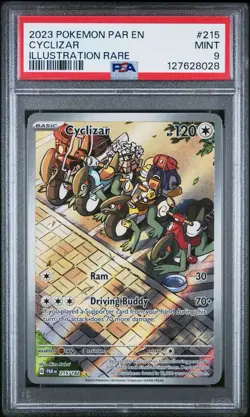 PSA 9 2023 POKEMON PAR EN-PARADOX RIFT ILLUSTRATION RARE #215/182 CYCLIZAR - Image 1