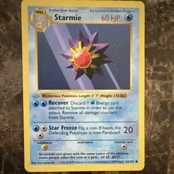 Pokemon TCG Starmie Base Set (Shadowless) 64/102 1st Edition Ink Error - Image 1