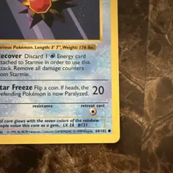 Pokemon TCG Starmie Base Set (Shadowless) 64/102 1st Edition Ink Error - Image 5