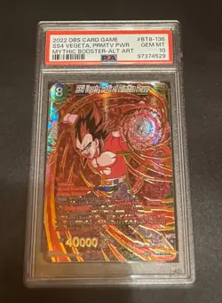 Dragon Ball Super DBS SS4 Vegeta, Peak of Primitive Power BT8-136 SCR PSA 10 - Image 1