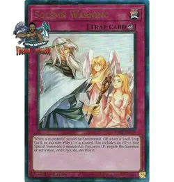 Yugioh! 1x Solemn Warning RA02-EN078 Ultimate Rare 1st Ed NM - Image 1