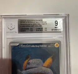 Pokemon Scarlet and Violet Pikachu with Grey Felt Hat Van Gogh, BGS 9 MINT - Image 2