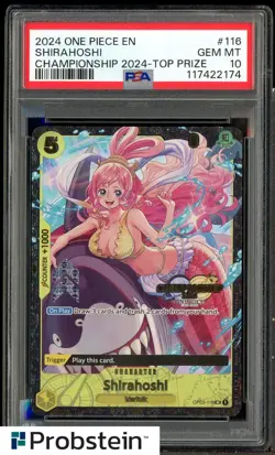 2024 One Piece EN Championship Top Prize #116 Shirahoshi PSA 10 GEM MINT - Image 1