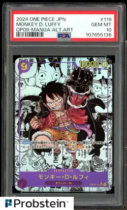2024 One Piece OP09 JPN Manga Alternate Art #119 Monkey D. Luffy PSA 10 GEM MINT - Image 1