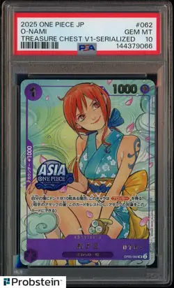 2025 One Piece Japanese Treasure Chest V1 Serialized #062 O-Nami PSA 10 GEM MINT - Image 1