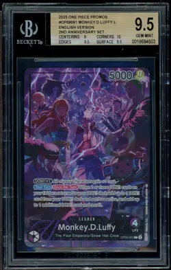 Set of 8 BGS 9.5 One Piece Promo English 2nd Anniversary Sets w/ Monkey D. Luffy - Image 2