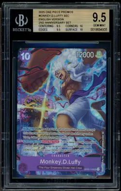 Set of 8 BGS 9.5 One Piece Promo English 2nd Anniversary Sets w/ Monkey D. Luffy - Image 3