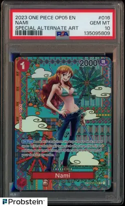 2023 One Piece OP05 EN Special Alternate Art #016 Nami PSA 10 GEM MINT - Image 1