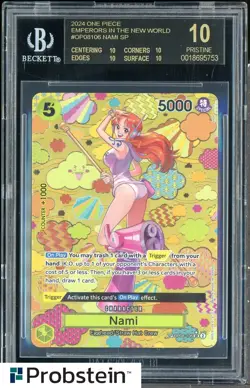 2024 One Piece OP08 Emperors in the New World #106 Nami BGS 10 BLACK LABEL - Image 1
