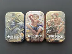 One Piece Vol. 2 Mini Tin Set (Ace/Sabo/Luffy Promo+2x OP-13 Packs) NEW SEALED🔥 - Image 1