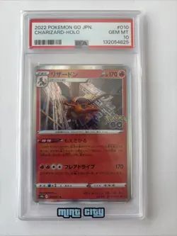 2022 Japanese Pokemon Go Charizard Holo #010 PSA 10 Gem Mint Low Pop! - Image 1