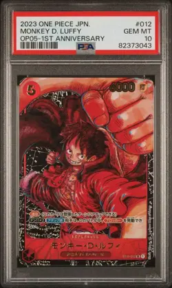 PSA 10 Monkey D. Luffy SR ST01-012 1st Anniversary 2023 ONE PIECE Card Japanese - Image 1
