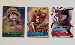 One Piece Monkey D. Luffy 1st, 2nd & 3rd Anniversary Promo 3 Card Lot - Image 1