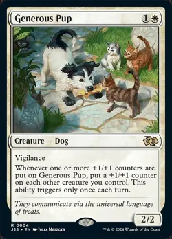 Generous Pup 1x MtG Jumpstart Foundations J25 SP/NM - Image 1