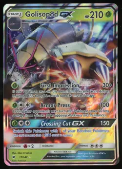 Pokemon TCG Golisopod GX Ultra Rare SM Burning Shadows 17/147 NM - Image 1