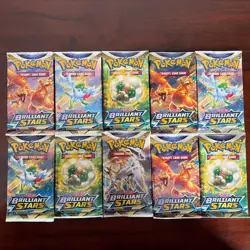 10x Pokemon TCG Brilliant Stars Booster Packs - New Sealed - Image 1