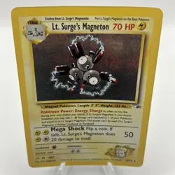 Lt. Surge's Magneton 8/132 Holo Rare Gym Heroes Pokemon - LP - Image 2