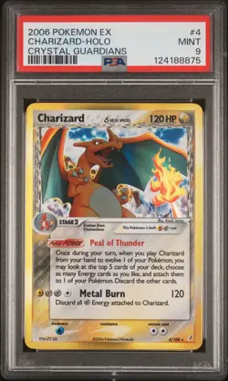 2006 POKEMON EX CRYSTAL GUARDIANS #4 CHARIZARD-HOLO PSA 9 - Image 1