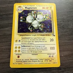 Magneton 11/62 Fossil Pokemon Card Holofoil Rare WOTC LP - Image 1