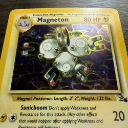 Magneton 11/62 Fossil Pokemon Card Holofoil Rare WOTC LP - Image 2