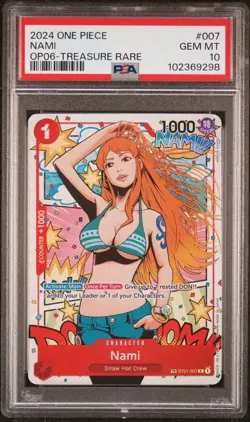 2024 One Piece Nami ST01-007 Wings of the Captain Treasure Rare OP06 PSA 10 Gem - Image 1