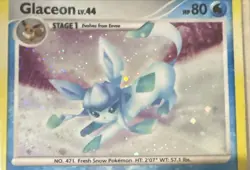 Swirled Pokemon TCG Glaceon LV.44 Holo Rare Card Majestic Dawn 5/100 LP - Image 2
