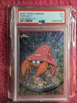 Topps Chrome Pokemon Parasect #47 TV Animation Edition 2000 PSA 5 - Image 1