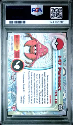 2000 TOPPS CHROME POKEMON T.V. #47 PARASECT PSA 8 - Image 2