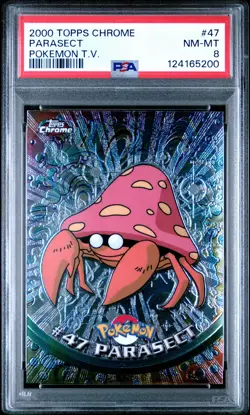 2000 TOPPS CHROME POKEMON T.V. #47 PARASECT PSA 8 - Image 1