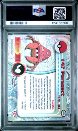 2000 TOPPS CHROME POKEMON T.V. #47 PARASECT PSA 8 - Image 2
