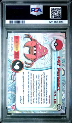 2000 TOPPS CHROME POKEMON T.V. #47 PARASECT PSA 9 - Image 2