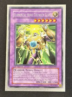 Yu-Gi-Oh Elemental Hero Thunder Giant 1st Edition DP1-EN011 NM - Image 1