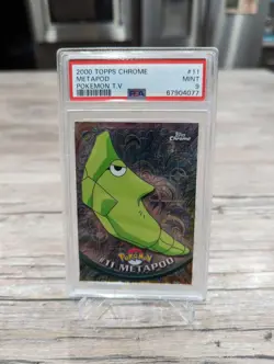 Metapod Topps Chrome Series 1 Pokemon TV #11 PSA MINT 9 2000 - Image 2