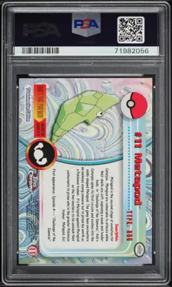2000 Topps Chrome Pokemon Series 1 Metapod #11 PSA 8 NM-MT - Image 2