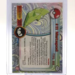 METAPOD#11, Series 1 - 2000, Topps TV Animation Edition Chrome Pokemon Card - Image 2