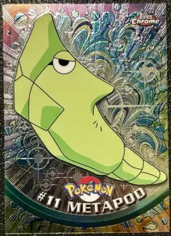METAPOD#11, Series 1 - 2000, Topps TV Animation Edition Chrome Pokemon Card - Image 1