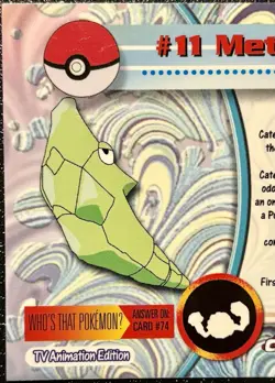 METAPOD#11, Series 1 - 2000, Topps TV Animation Edition Chrome Pokemon Card - Image 5