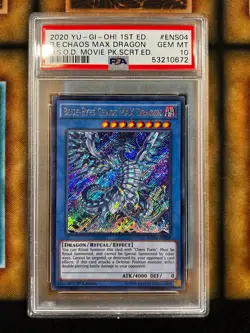 Yugioh PSA 10 GEM MINT Blue-Eyes Chaos MAX Dragon MVP1-ENS04 Secret Rare 1st Ed - Image 1