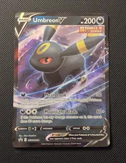 Pokemon TCG Umbreon v SWSH203 Black Star Promo Holo Card NM Condition - Image 1