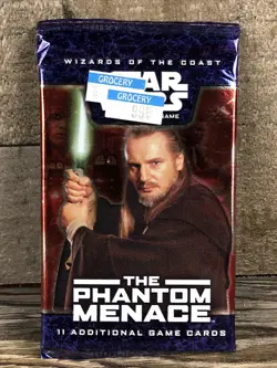 2004 Star Wars The Phantom Menace Qui-Gon Jinn Trading Card Booster Pack New - Image 1