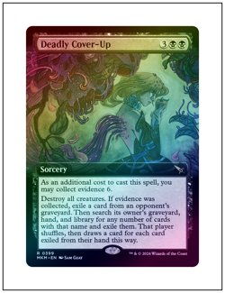 1x Deadly Cover-Up, Extended Art Foil, Magic MTG NM - Image 1