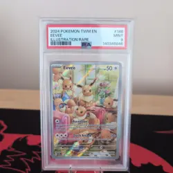 PSA MINT 9 Pokemon TCG Eevee Twilight Masquerade Illustration Rare 188/167 - Image 1