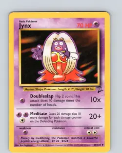 Pokemon TCG Jynx 45/130 Base Set 2 Unlimited Uncommon Card WOTC Played MP-LP - Image 1