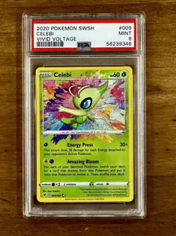 Pokemon TCG Celebi SwSH Vivid Voltage 009/185 Holo Amazing Rare PSA 9 MINT - Image 1